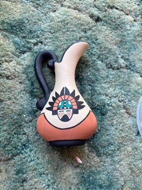 Vintage KOPA Pottery Decorative Pitcher with Native American Sun God Motif